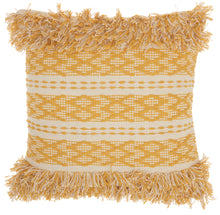 Load image into Gallery viewer, Mina Victory Life Styles Criss Cross Stitches Mustard Throw Pillow DL825 20&quot; x 20&quot;
