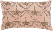 Load image into Gallery viewer, Mina Victory Sofia Beaded Flowers Blush Throw Pillow AZ534 12&quot;X20&quot;
