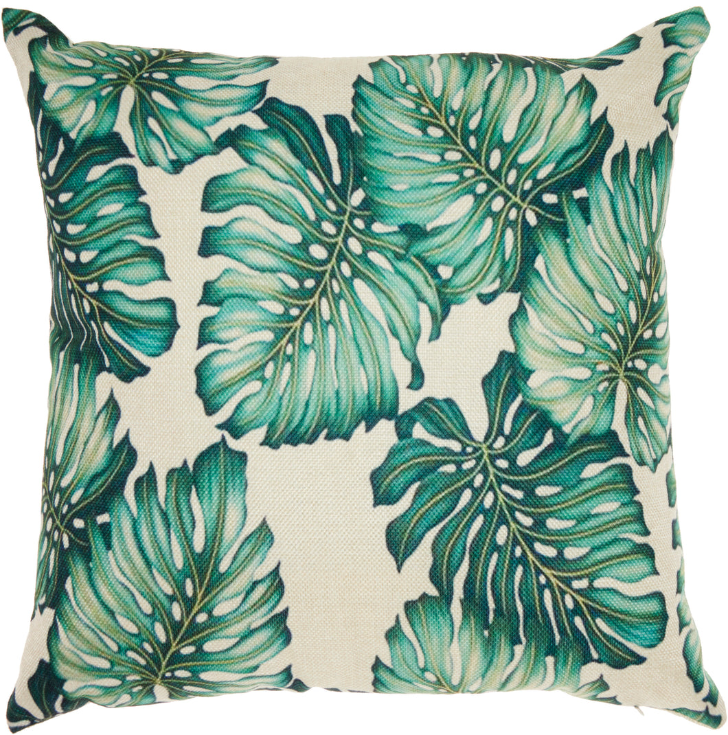 Nourison Trendy, Hip, New-Age Velvet Tropical Palm Multicolor Throw Pillow L9017 18