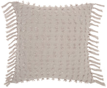 Load image into Gallery viewer, Mina Victory Life Styles Cut Fray Texture Khaki Throw Pillow GT037 20&quot;X20&quot;
