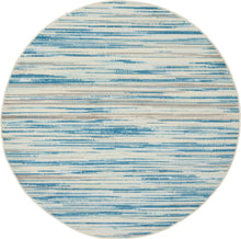 Load image into Gallery viewer, Nourison Jubilant JUB04 Teal Blue and White 5&#39; Round Beach Area Rug JUB04 Blue
