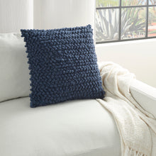 Load image into Gallery viewer, Mina Victory Life Styles Navy Thin Group Loops Throw Pillow DC142 20&quot; x 20&quot;
