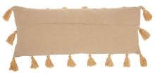Load image into Gallery viewer, Mina Victory Life Styles Woven with Tassels Mustard Throw Pillow DL005 13&quot; x 33&quot;

