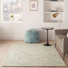 Load image into Gallery viewer, Nourison Interlock 4&#39; x 6&#39; Area Rug ITL06 Ivory/Turquoise
