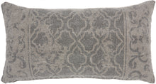 Load image into Gallery viewer, Mina Victory Life Styles Distress Lattice Grey Throw Pillow GT650 16&quot; x 32&quot;
