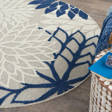 Load image into Gallery viewer, Nourison Aloha 4&#39; Round Ivory Navy Area Rug ALH05 Ivory/Navy
