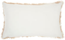 Load image into Gallery viewer, Mina Victory Faux Fur Faux Angora Rabbit Beige Throw Pillow VV017 14&quot; X 24&quot;
