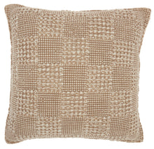 Load image into Gallery viewer, Mina Victory Life Styles Stonewash Checker Beige Throw Pillow RC456 18&quot; x 18&quot;
