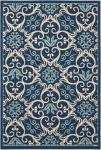 Load image into Gallery viewer, Nourison Caribbean CRB02 Navy Blue and White 4&#39;x6&#39; Area Rug CRB02 Navy
