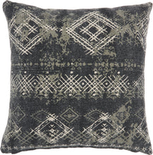 Load image into Gallery viewer, Mina Victory Life Styles Distress Diamonds Charcoal Throw Pillow GT655 22&quot; x 22&quot;
