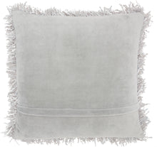 Load image into Gallery viewer, Mina Victory Shag Space Dyed Shag Light Grey Throw Pillow TL050 20&quot;X20&quot;
