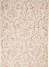 Load image into Gallery viewer, Nourison Jubilant JUB09 White and Pink 4&#39;x6&#39; Farmhouse Area Rug JUB09 Ivory/Pink
