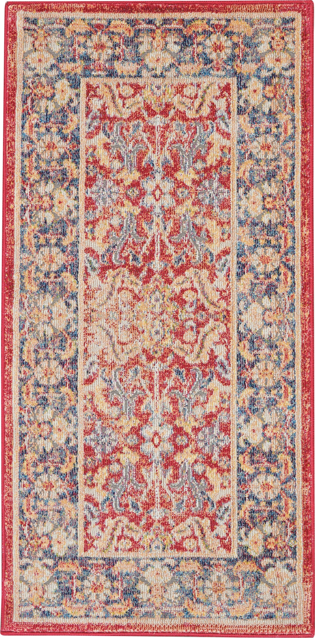 Nourison Ankara Global ANR02 Red and Blue Multicolor Persian Area Rug ANR02 Red