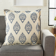 Load image into Gallery viewer, Nourison Life Styles Printed Ikat Indigo Throw Pillow DL561 20&quot; x 20&quot;

