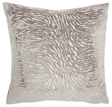 Load image into Gallery viewer, Mina Victory Luminescence Metallic Zebra Light Grey Throw Pillow ET139 20&quot; x 20&quot;
