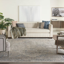 Load image into Gallery viewer, kathy ireland Home Malta MAI01 Blue and Ivory 8&#39;x11&#39; Rug MAI01 Ivory/Blue

