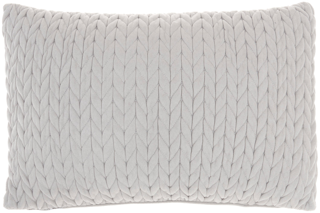 Mina Victory Life Styles Quilted Chevron Light Grey Throw Pillow ET299 14