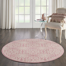 Load image into Gallery viewer, Nourison Jubilant JUB06 Pink 5&#39; Round Beach Area Rug JUB06 Ivory/Pink
