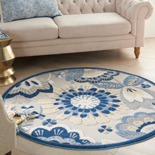 Load image into Gallery viewer, Nourison Aloha 5&#39; Round Area Rug ALH25 Blue/Grey
