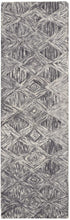 Load image into Gallery viewer, Nourison Linked Black 8&#39; Runner Wool Hallway Rug LNK01 Charcoal
