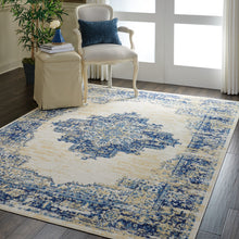 Load image into Gallery viewer, Nourison Grafix GRF14 White and Blue 6&#39;x9&#39; Area Rug GRF14 White
