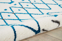 Load image into Gallery viewer, Nourison Kamala DS500 White and Blue 9&#39;x13&#39; Oversized Rug DS500 White/Blue
