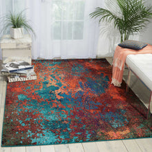 Load image into Gallery viewer, Nourison Celestial CES08 Blue and Red 5&#39;x7&#39; Colorful Area Rug CES08 Atlantic
