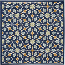 Load image into Gallery viewer, Nourison Caribbean CRB07 Dark Blue 5&#39; Square Area Rug CRB07 Navy
