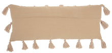 Load image into Gallery viewer, Mina Victory Life Styles Woven with Tassels Beige Throw Pillow DL005 13&quot; x 33&quot;
