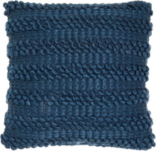 Load image into Gallery viewer, Mina Victory Life Styles Navy Woven Stripes Throw Pillow DC827 20&quot; x 20&quot;
