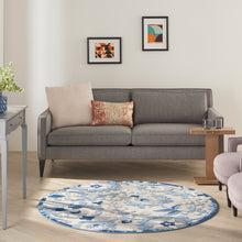 Load image into Gallery viewer, Nourison Aloha 5&#39; Round Area Rug ALH17 Blue/Grey
