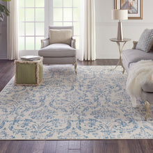 Load image into Gallery viewer, Nourison Jubilant 9&#39;x12&#39; White and Blue Area Rug JUB09 Ivory/Blue
