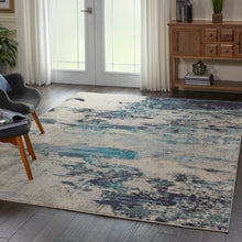 Load image into Gallery viewer, Nourison Celestial 6&#39;x9&#39; Area Rug CES02 Ivory Teal Blue
