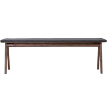 Load image into Gallery viewer, Upholstered Bench Grey - Fidel Bench - Walnut &amp; Dim Grey
