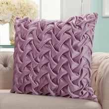 Load image into Gallery viewer, Nourison Life Styles Lavender Velvet Pleated Waves Throw Pillow L0064 22&quot; x 22&quot;
