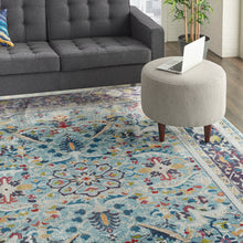 Load image into Gallery viewer, Nourison Ankara Global ANR14 Light Blue Multicolor 8&#39;x10&#39; Large Textured Rug ANR14 Teal/Multicolor
