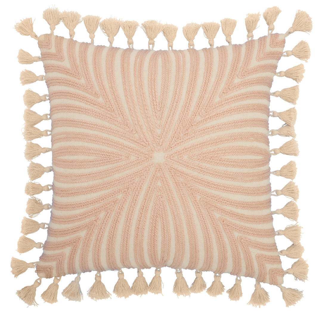 Mina Victory Life Styles Embroidered Burst Blush Throw Pillow ST407 18