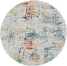 Load image into Gallery viewer, Nourison Ankara Global ANR09 White Multicolor 6&#39; Round Abstract Area Rug ANR09 Ivory/Multicolor
