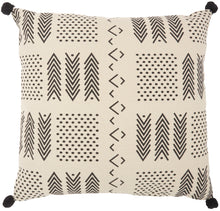 Load image into Gallery viewer, Mina Victory Life Styles Small Arrows &amp; Dots Ivory/Black Throw Pillow DP010 26&quot;X26&quot;
