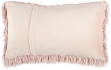 Load image into Gallery viewer, Mina Victory Shag Soft Ribbon Shag Blush Throw Pillow TL048 14&quot; X 24&quot;
