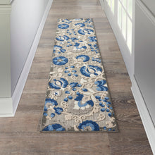 Load image into Gallery viewer, Nourison Aloha 8&#39; Runner Blue Patio Area Rug ALH17 Natural/Blue
