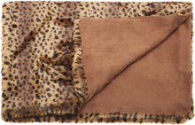 Load image into Gallery viewer, Mina Victory Fur Golden Leopard Brown Throw Blanket N9371 50&quot; x 70&quot;
