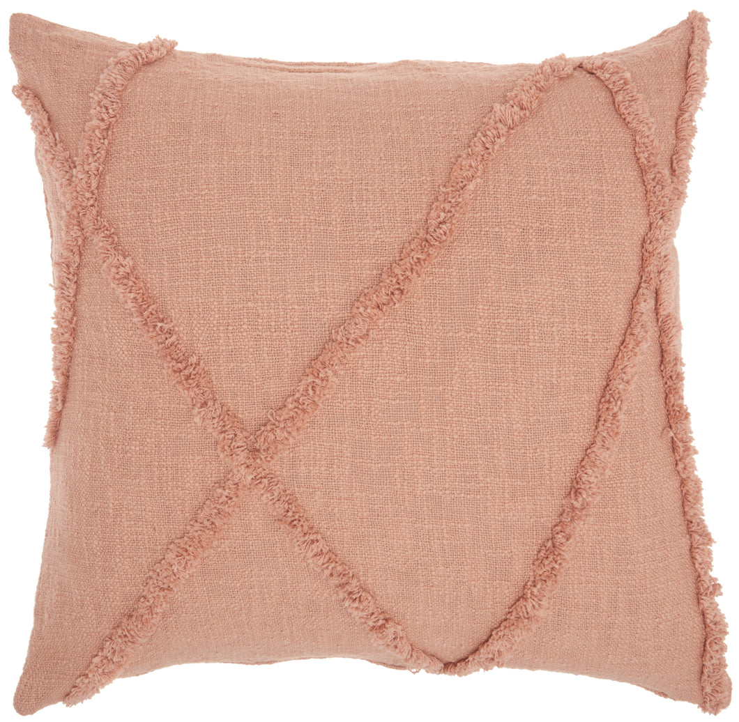 Mina Victory Life Styles Distressed Diamond Blush Throw Pillow SH018 24