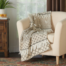 Load image into Gallery viewer, Mina Victory Stonewash Natural Throw Blanket BX089 50&quot; x 60&quot;
