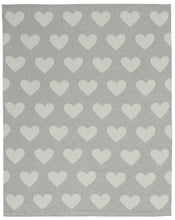 Load image into Gallery viewer, Mina Victory Plushlines Metallic Hearts Silver Grey Throw Blanket UK961 30&quot;X40&quot;

