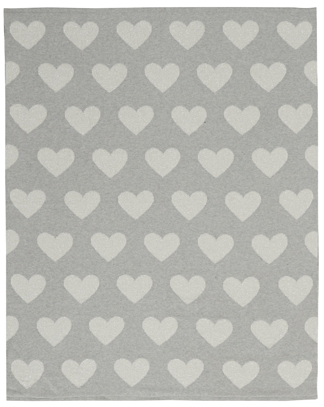 Mina Victory Plushlines Metallic Hearts Silver Grey Throw Blanket UK961 30