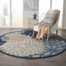 Load image into Gallery viewer, Nourison Aloha 8&#39; Round Blue Patio Area Rug ALH05 Blue/Multicolor
