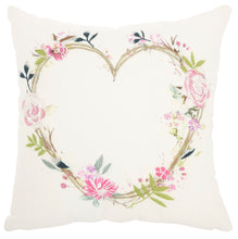 Load image into Gallery viewer, Mina Victory Life Styles Embroidered Heart Multicolor Throw Pillow HW414 18&quot; x 18&quot;

