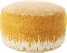 Load image into Gallery viewer, Mina Victory Life Styles Mustard Stonewash Drum Pouf AS263 20&quot; x 20&quot; x 12&quot;
