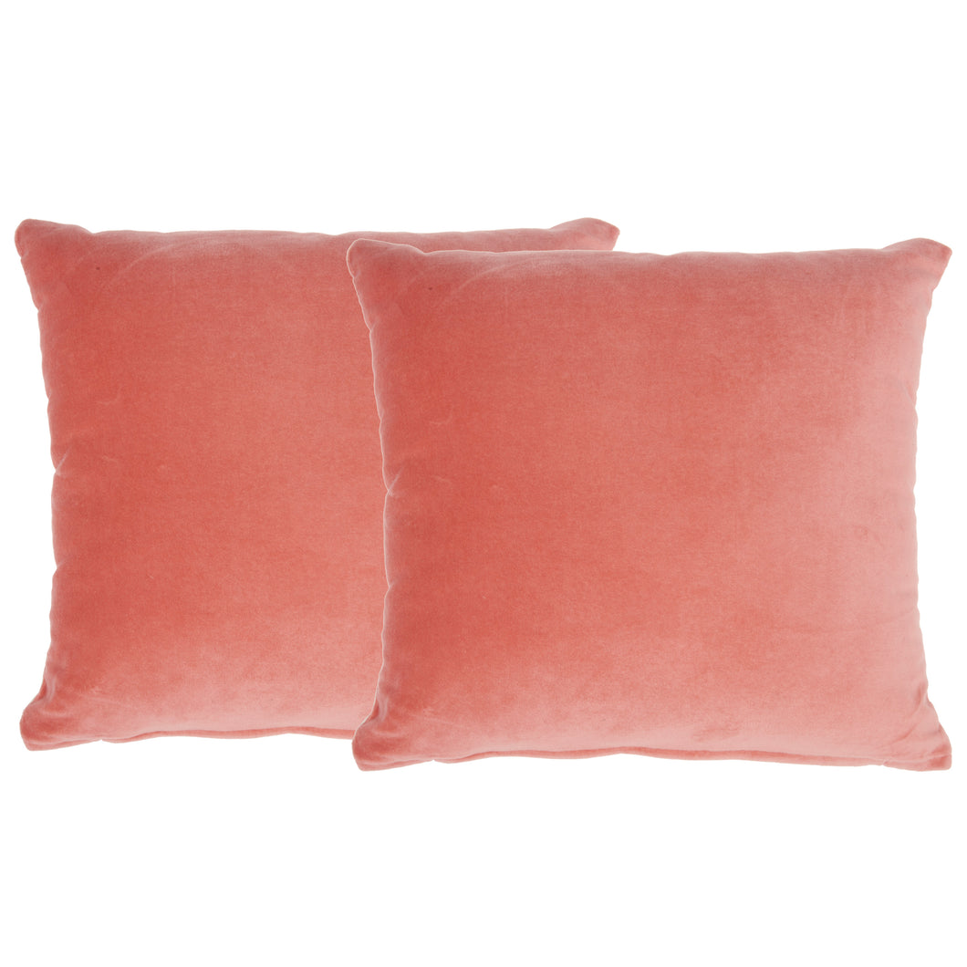 Nourison Life Styles Solid Velvet Blush 2 Pack Pillow Covers SS999 16